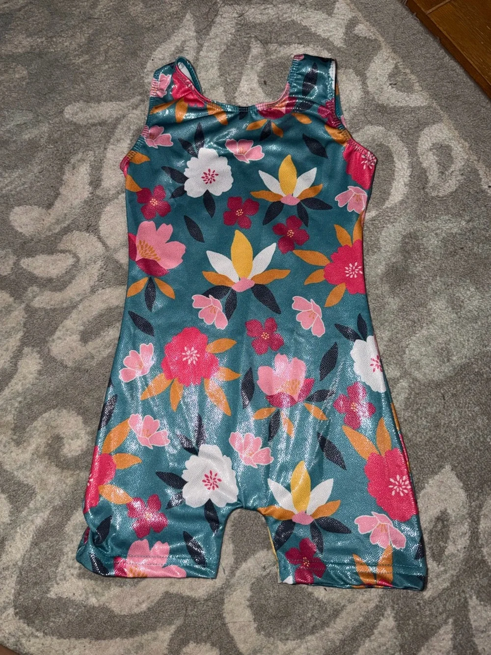 Kids Gymnastics Bundle of 4 Floral & Animal Print One-Piece Romper - Multicolor
